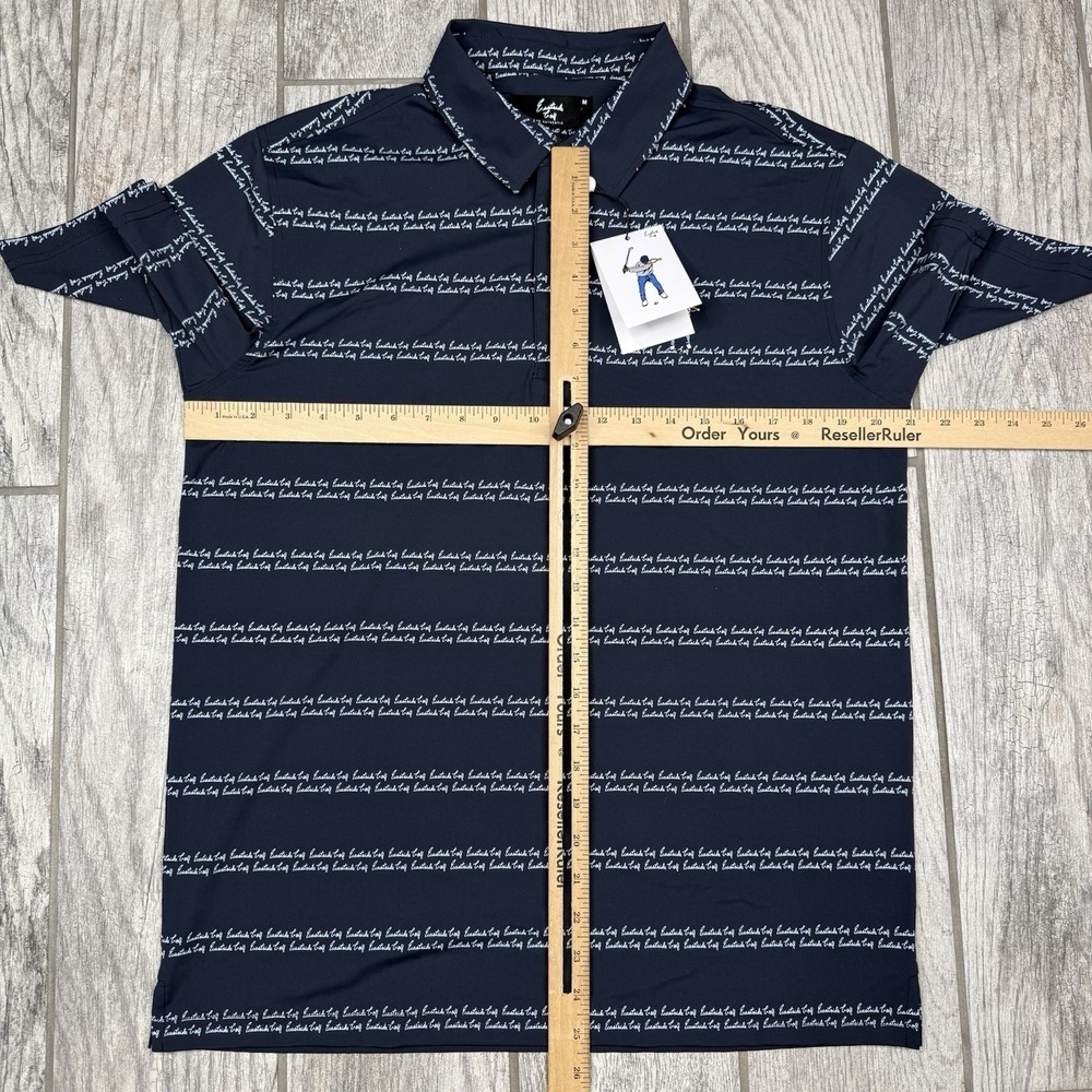 Eastside Golf Snap Placket Polo Mens M Blue Logo Aop Short Sleeve Nylon Stretch — image 8 of 8